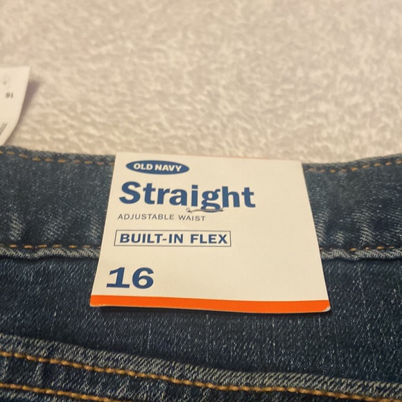 NWT Boys Size 16 OLD NAVY Straight Adjustable Waist Built In Flex Blue Jeans - Picture 7 of 12